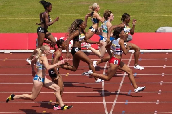 sprinter crossing finish line